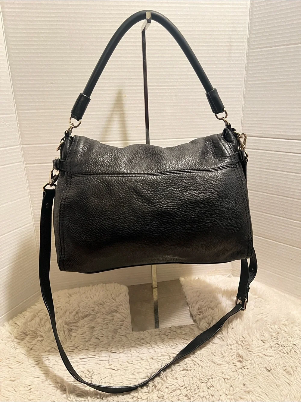 kate spade Cobble Hill Little Minka Black Leather Convertible Shoulder Bag